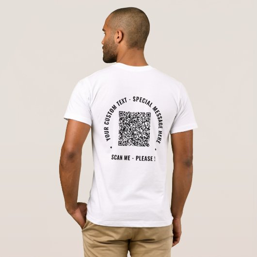 Upload Je Eigen QR Code T-Shirt Cadeau Aangepaste (Achterkant volledig)