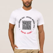Upload je eigen QR-code T-shirt met aangepaste tek (Voorkant)