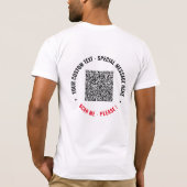 Upload je eigen QR-code T-shirt met aangepaste tek (Achterkant)