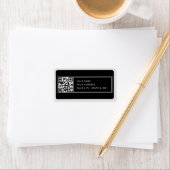 Upload je eigen QR-code Zwart grijs retouradres Etiket (Insitu)
