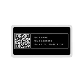 Upload je eigen QR-code Zwart grijs retouradres Etiket
