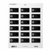 Upload je eigen QR-code Zwart grijs retouradres Etiket (Full Sheet)