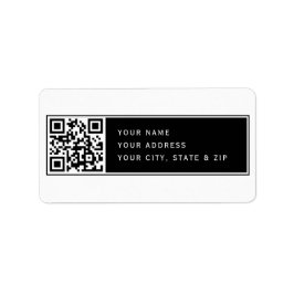 Upload je eigen QR-code | zwart-wit retouradres Etiket
