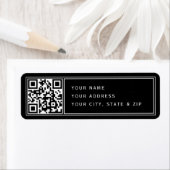 Upload je eigen QR-code Zwarte Retouradres Etiket (Insitu)