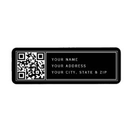 Upload je eigen QR-code Zwarte Retouradres Etiket