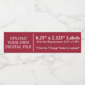 Upload je eigen waterflesetiketten | 8,25"x2,125" waterfles etiket (Enkel label)