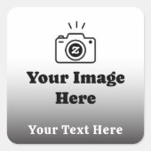 Upload je favoriete foto en tekst vierkante sticker (Voorkant)