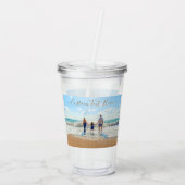 Upload je foto Aangepaste tekst Acrylcylinder Acryl Drinkbeker (Achterkant)