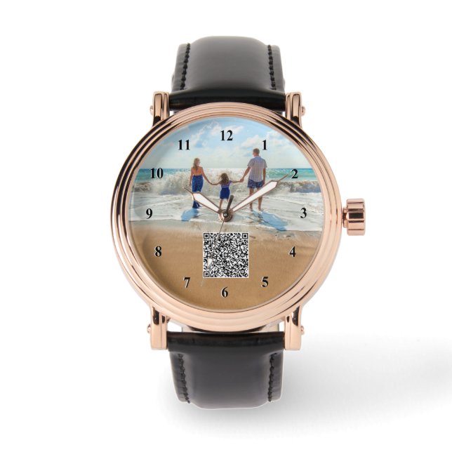 Upload je foto horloge voeg QR-code toe scan info (Voorkant)