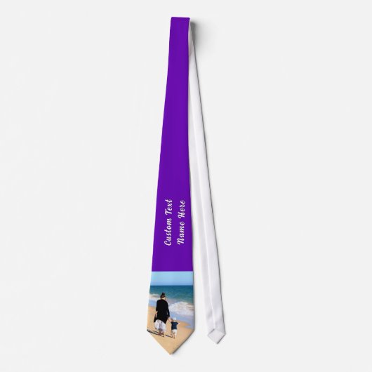 Upload je foto nekband cadeau voeg aangepaste teks stropdas (Voorkant)