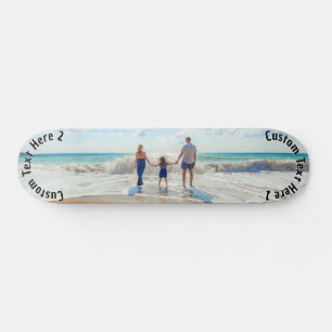 Upload Je Foto Skateboard Cadeau Voeg Tekst Naam T