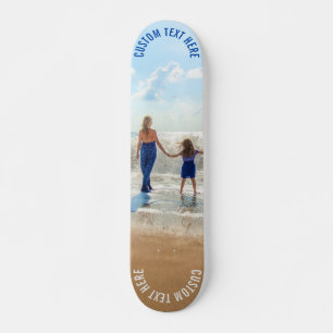 Upload Je Foto Skateboard Cadeau Voeg Tekst Naam T