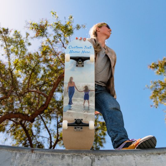 Upload je foto Skateboard Cadeau Voeg tekst toe (Buiten 1)