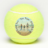 Upload je foto tennisballen cadeau aangepaste teks (Achterkant)