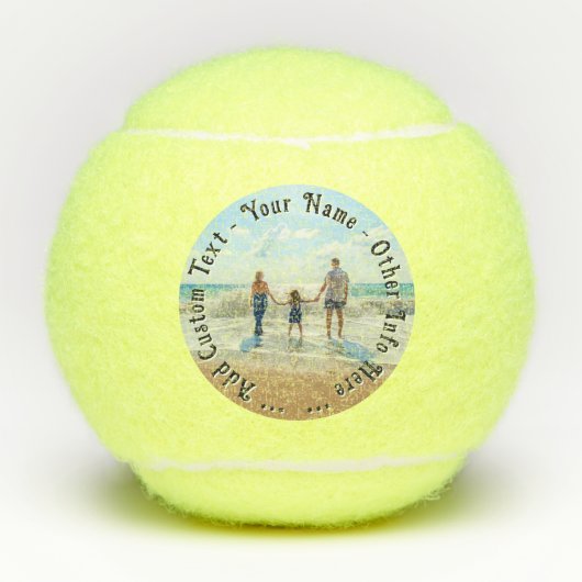 Upload je foto tennisballen cadeau aangepaste teks (Voorkant)