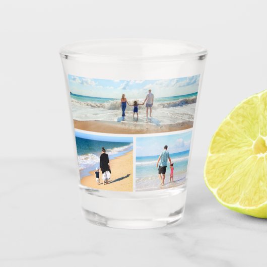 Upload je fotocollage shotglas cadeau shot glas (Voorkant)