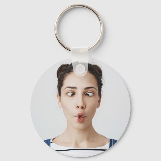 Upload je grappige gezichtsfoto Selfie Sleutelhanger (Voorkant)