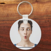 Upload je grappige gezichtsfoto Selfie Sleutelhanger (Voorkant)