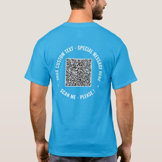 Upload je grappige QR-code T-shirt met aangepaste (Achterkant)
