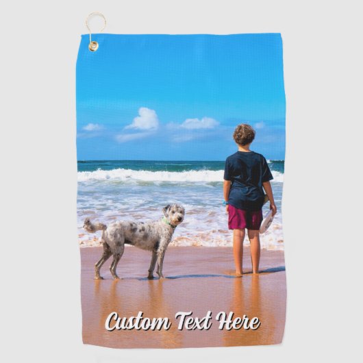 Upload je huisdier foto Golf handdoek gepersonalis (Voorkant)