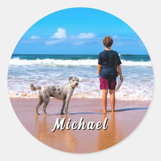 Upload je huisdier foto stickers gepersonaliseerde (Voorkant)