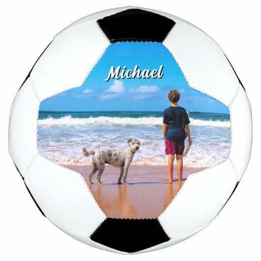Upload je huisdier foto Voetbal Voeg aangepaste na (Voorkant)