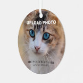Upload je huisdierhond foto naar dubbelzijdige cir metalen ornament (Voorkant links)
