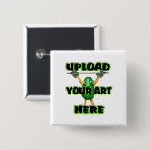 Upload je kunst op aangepaste zazzle objecten met  vierkante button 5,1 cm (Voorkant /achterkant)