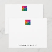 Upload je logo Aangepaste naam modern minimalistis Notitiekaartje (Voorkant / Achterkant)