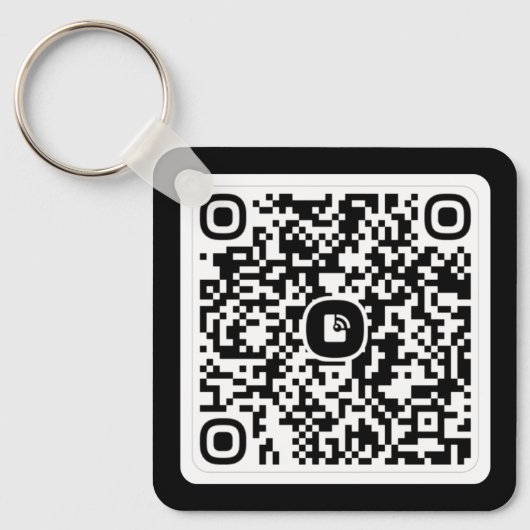 Upload je logo en QR-code Sleutelhanger (Voorkant)