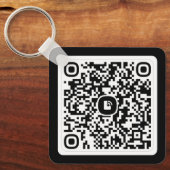 Upload je logo en QR-code Sleutelhanger (Voorkant)