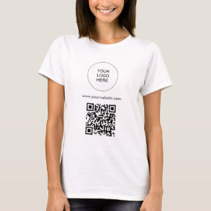 Upload je Logo Sjabloon Womens Modern QR Code T-shirt