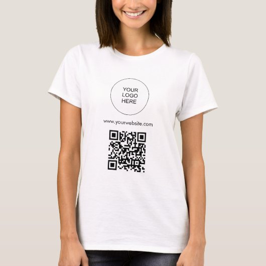Upload je Logo Sjabloon Womens Modern QR Code T-shirt (Voorkant)