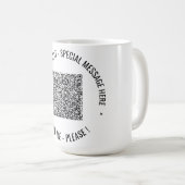 Upload je QR-code Aangepaste tekst koffiemok (Voorkant rechts)