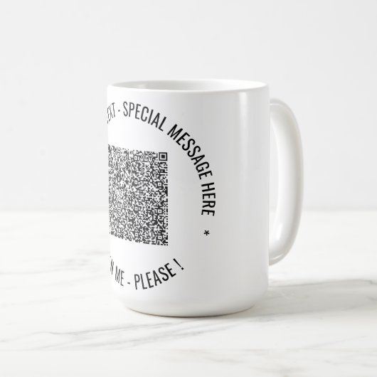 Upload je QR-code Aangepaste tekst mok (Voorkant rechts)