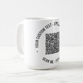 Upload je QR-code Aangepaste tekst mok (Voorkant links)