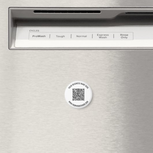 Upload je QR-code en aangepaste tekst magneet cade (Insitu (Vaatwasser))