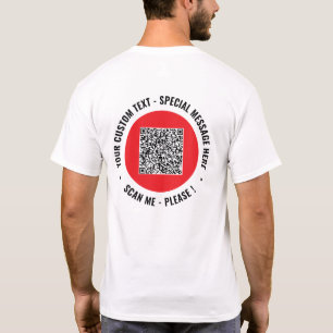 Upload je QR-code merk T-shirt Voeg tekst info toe
