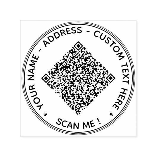 Upload je QR-code Ronde Stempel Voeg aangepaste te (Design)