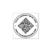 Upload je QR-code Ronde Stempel Voeg tekst naam in (Afrduk)