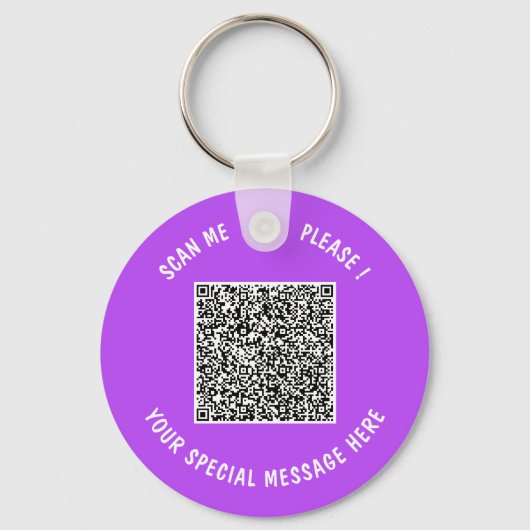 Upload je QR-code-sleutelhanger met aangepaste tek Sleutelhanger (Voorkant)