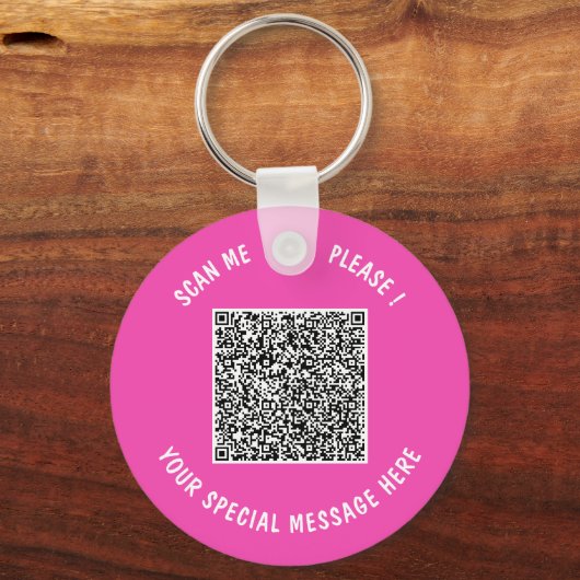 Upload je QR-code-sleutelhanger met aangepaste tek Sleutelhanger (Achterkant)