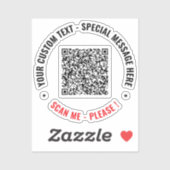 Upload je QR-code sticker Voeg aangepaste tekst to (Vel)