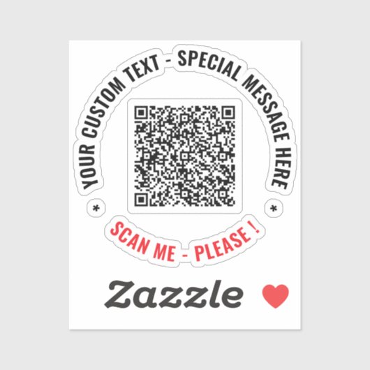 Upload je QR-code sticker Voeg aangepaste tekst to (Vel)