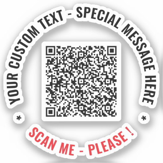 Upload je QR-code sticker Voeg aangepaste tekst to (Voorkant)