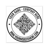 Upload je QR-code Voeg aangepaste tekst Rond Stemp Zelfinktende Stempel (Design)