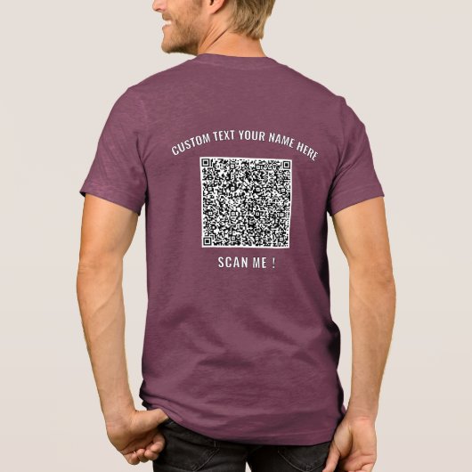 Upload je QR-code, voeg aangepaste tekst toe, gepe Tri-Blend Shirt (Achterkant)