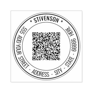 Upload je QR-code Voeg naam Retouradres Stempel to