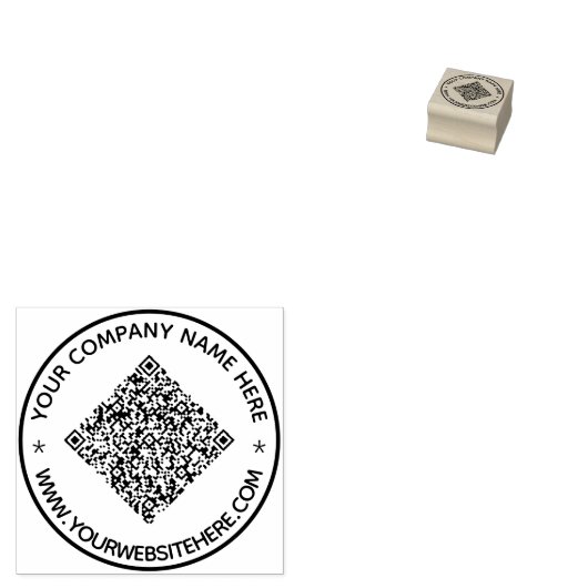 Upload je QR-code Voeg naam website rubber stempel (Gestempeld)