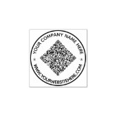 Upload je QR-code Voeg naam website rubber stempel (Afrduk)